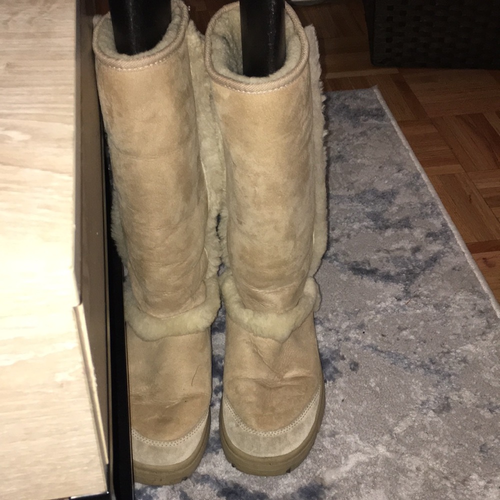 Tall sand Ugg boots